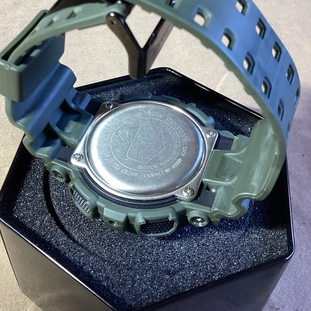 NWOT Casio G-Shock GD-100MS Military Style Olive Green / Khaki Resin Watch 3263